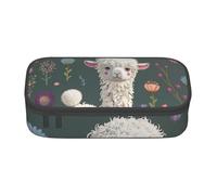 BNVSADC Flower Alpaca Printed Pencil Case Cute Pencil Box Bag Pen Pouch Office School Stationery Organizer for School Travel Work