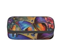 BNVSADC Flower Butterfly Printed Pencil Case Cute Pencil Box Bag Pen Pouch Office School Stationery Organizer for School Travel Work