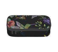 BNVSADC Flower Hummingbirds Embroidery Printed Pencil Case Cute Pencil Box Bag Pen Pouch Office School Stationery Organizer for School Travel Work