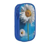 BNVSADC Flower Paintings Printed Pencil Case for Girls Boys, Large Capacity Pencil Pouch Cute Pencil Box Adult Makeup Bag with 2 Compartments, Blue