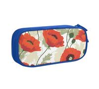 BNVSADC Flower Pattern Printed Pencil Case Large Pen Bag Cute Pencil Box Pouch Office School Stationery Organizer for Girls Boys, Blue