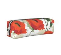 BNVSADC Flower Pattern Printed Pencil Case Leather Pencil Pouch Cute Stationery Pencil Pen Bag with Zipper for School Office Travel