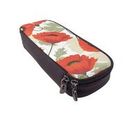 BNVSADC Flower Pattern Printed PU Leather Flip Pencil Case, Cute Pencil Box Pen Bag Stationery Organizer Makeup Bag for School Office Travel