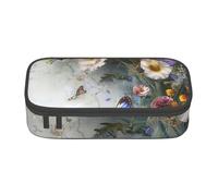 BNVSADC Flowers and Butterfly Printed Pencil Case Cute Pencil Box Bag Pen Pouch Office School Stationery Organizer for School Travel Work