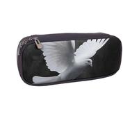 BNVSADC Flying Dove Printed Leather Pencil Pen Case & Makeup Bag - Stylish Pencil Bag Stationery Organizer Pouch for School Office Travel