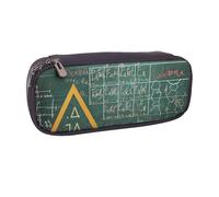 BNVSADC Formulas Shapes Theory Math Lesson Word Printed Leather Pencil Pen Case & Makeup Bag - Stylish Pencil Bag Stationery Organizer Pouch for School Office Travel