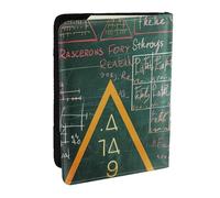 BNVSADC Formulas Shapes Theory Math Lesson Word Printed Passport Holder Travel PU Leather Passport Cover Case Organiser for Men Women, 6.5 inch