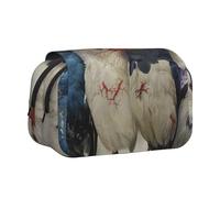 BNVSADC Four Birds Printed Print Flip Top Double Layer Pencil Case - Large Capacity School Supplies Organizer for Students, Kids, Teens, Artists, Travel & Office Use