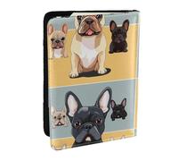 BNVSADC French Bulldog Printed Passport Holder Travel PU Leather Passport Cover Case Organiser for Men Women, 6.5 inch