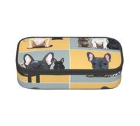 BNVSADC French Bulldog Printed Pencil Case Cute Pencil Box Bag Pen Pouch Office School Stationery Organizer for School Travel Work