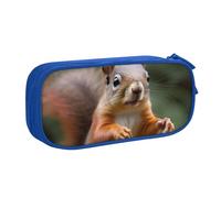 BNVSADC Funny Animal Squirrel Printed Pencil Case Large Pen Bag Cute Pencil Box Pouch Office School Stationery Organizer for Girls Boys, Blue