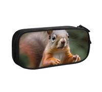 BNVSADC Funny Animal Squirrel Printed Pencil Case Large Pen Bag Cute Pencil Box Pouch Office School Stationery Organizer for Girls Boys, Black