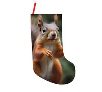 BNVSADC Funny Animal Squirrel Printed Xmas Tree Decor Christmas Stockings 18 inch Festive Supplies Holiday Party Decoration