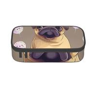 BNVSADC Funny Cartoon Pug Puppy Dog Printed Pencil Case Cute Pencil Box Bag Pen Pouch Office School Stationery Organizer for School Travel Work