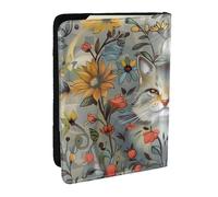 BNVSADC Funny Cats and Flowers Printed Passport Holder Travel PU Leather Passport Cover Case Organiser for Men Women, 6.5 inch