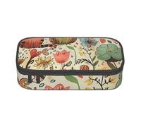 BNVSADC Funny Cats Birds and Flowers Printed Pencil Case Cute Pencil Box Bag Pen Pouch Office School Stationery Organizer for School Travel Work