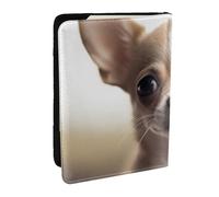 BNVSADC Funny Chihuahua Printed Passport Holder Travel PU Leather Passport Cover Case Organiser for Men Women, 6.5 inch