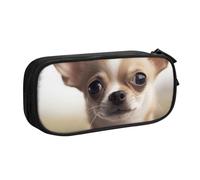 BNVSADC Funny Chihuahua Printed Pencil Case Large Pen Bag Cute Pencil Box Pouch Office School Stationery Organizer for Girls Boys, Black