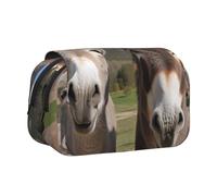 BNVSADC Funny Donkeys Printed Print Flip Top Double Layer Pencil Case - Large Capacity School Supplies Organizer for Students, Kids, Teens, Artists, Travel & Office Use