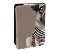 BNVSADC Funny Pug Dog Printed Passport Holder Travel PU Leather Passport Cover Case Organiser for Men Women, 6.5 inch