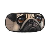 BNVSADC Funny Pug Dog Printed Pencil Case Cute Pencil Bag Pen Pouch Large Stationery Organizer Makeup Bag for Teen Boys Girls School Students Office