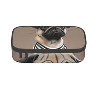 BNVSADC Funny Pug Dog Printed Pencil Case Cute Pencil Box Bag Pen Pouch Office School Stationery Organizer for School Travel Work