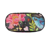 BNVSADC Garden with Bird and Flower Printed Pencil Case Cute Pencil Bag Pen Pouch Large Stationery Organizer Makeup Bag for Teen Boys Girls School Students Office