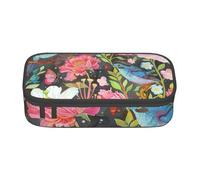 BNVSADC Garden with Bird and Flower Printed Pencil Case Cute Pencil Box Bag Pen Pouch Office School Stationery Organizer for School Travel Work