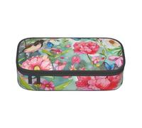 BNVSADC Garden with Birds and Flower Printed Pencil Case Cute Pencil Box Bag Pen Pouch Office School Stationery Organizer for School Travel Work