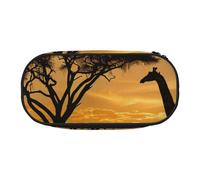 BNVSADC Giraffe and Trees at Dusk in Africa Printed Pencil Case Cute Pencil Bag Pen Pouch Large Stationery Organizer Makeup Bag for Teen Boys Girls School Students Office