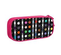 BNVSADC Glitter Rainbow Polka Dot Stripe Black and White 4 Printed Pencil Case Large Pen Bag Cute Pencil Box Pouch Office School Stationery Organizer for Girls Boys, Pink