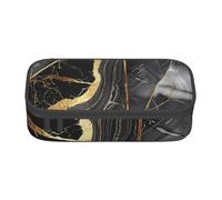 BNVSADC Gold and Black Marble Texture Printed Pencil Case Cute Pencil Box Bag Pen Pouch Office School Stationery Organizer for School Travel Work