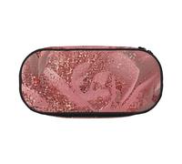 BNVSADC Gold Stripe Rose Printed Pencil Case Cute Pencil Bag Pen Pouch Large Stationery Organizer Makeup Bag for Teen Boys Girls School Students Office
