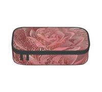 BNVSADC Gold Stripe Rose Printed Pencil Case Cute Pencil Box Bag Pen Pouch Office School Stationery Organizer for School Travel Work