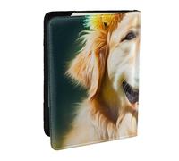 BNVSADC Golden Retriever Dog Printed Passport Holder Travel PU Leather Passport Cover Case Organiser for Men Women, 6.5 inch