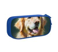 BNVSADC Golden Retriever Dog Printed Pencil Case Large Pen Bag Cute Pencil Box Pouch Office School Stationery Organizer for Girls Boys, Blue