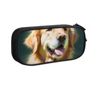 BNVSADC Golden Retriever Dog Printed Pencil Case Large Pen Bag Cute Pencil Box Pouch Office School Stationery Organizer for Girls Boys, Black