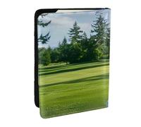 BNVSADC Golf Course Lawn Printed Passport Holder Travel PU Leather Passport Cover Case Organiser for Men Women, 6.5 inch