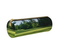 BNVSADC Golf Course Lawn Printed Round Pencil Case Leather Pencil Pouch Cute Stationery Pencil Pen Bag for School Office Travel
