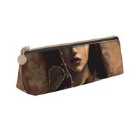 BNVSADC Gothic Rose Girl Printed Triangle Pencil Case Leather Pencil Pouch Cute Stationery Pencil Pen Bag for School Office Travel