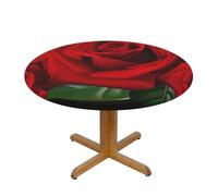 BNVSADC Gothic Rose Printed Round Tablecloth with Elastic Edged, M(138CM Diameter), Polyester Kitchen Water Resistant Table Cloth Dining Table Decoration Table Covers