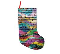 BNVSADC Graffiti Colorful Brick Printed Xmas Tree Decor Christmas Stockings 18 inch Festive Supplies Holiday Party Decoration