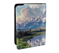 BNVSADC Grand Teton National Park Printed Passport Holder Travel PU Leather Passport Cover Case Organiser for Men Women, 6.5 inch