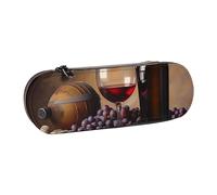 BNVSADC Grape Wine Printed Leather Pencil Pen Case & Makeup Bag - Stylish Hard Shell Pencil Bag Stationery Organizer Pouch for School Office Travel