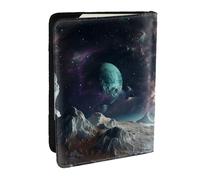 BNVSADC Graphics Universe Space Printed Passport Holder Travel PU Leather Passport Cover Case Organiser for Men Women, 6.5 inch