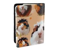BNVSADC Guinea Pig Illustration Printed Passport Holder Travel PU Leather Passport Cover Case Organiser for Men Women, 6.5 inch