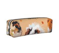 BNVSADC Guinea Pig Illustration Printed Pencil Case Leather Pencil Pouch Cute Stationery Pencil Pen Bag with Zipper for School Office Travel
