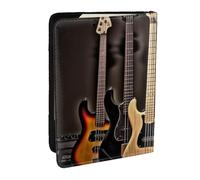 BNVSADC Guitar Bass Music Musical Instruments Printed Passport Holder Travel PU Leather Passport Cover Case Organiser for Men Women, 6.5 inch