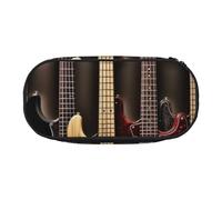 BNVSADC Guitar Bass Music Musical Instruments Printed Pencil Case Cute Pencil Bag Pen Pouch Large Stationery Organizer Makeup Bag for Teen Boys Girls School Students Office