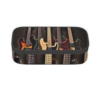 BNVSADC Guitar Bass Music Musical Instruments Printed Pencil Case Cute Pencil Box Bag Pen Pouch Office School Stationery Organizer for School Travel Work
